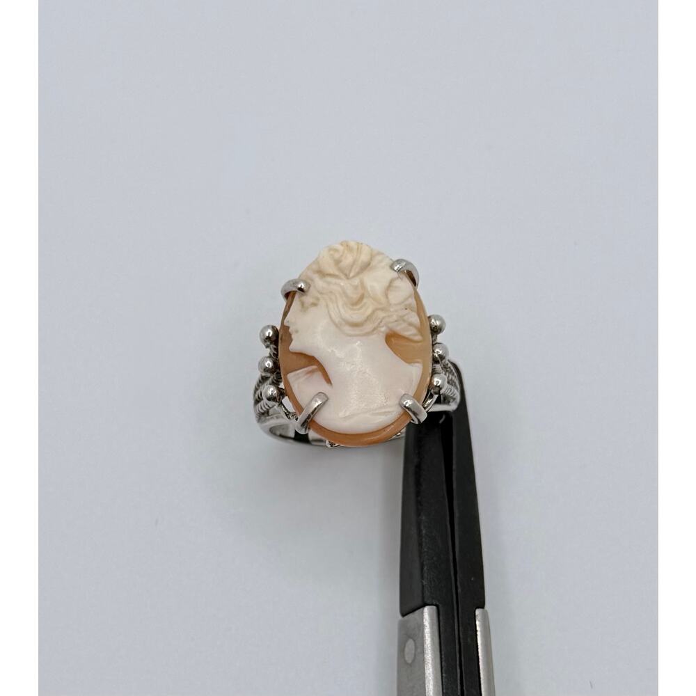 Vintage 925 Sterling Silver Cameo Ring